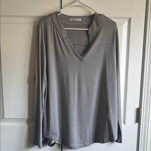 Kobi Halperin Gray Long Sleeve Relaxed Blouse